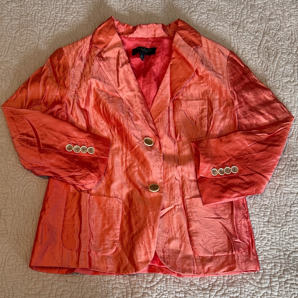 Talbots Shimmering Coral Blazer
